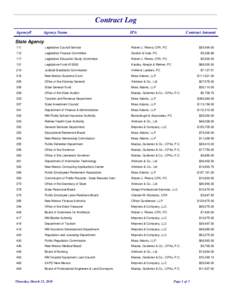 Contract Log Agency# Agency Name  IPA