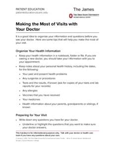 Making the Most of Visits With Your Doctor