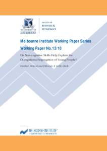 The Influence of Noncognitive Skills on Young People’s Occupational Choice