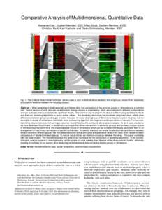 Comparative Analysis of Multidimensional, Quantitative Data Alexander Lex, Student Member, IEEE, Marc Streit, Student Member, IEEE, Christian Partl, Karl Kashofer and Dieter Schmalstieg, Member, IEEE Fig. 1. The Caleydo 