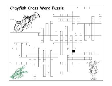 Crayfish Cross Word Puzzle