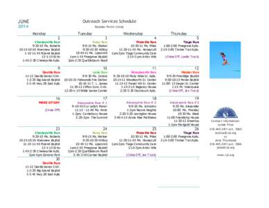 JUNE  Outreach Services Schedule 2014