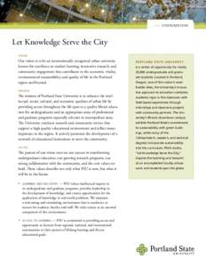>>> V  ISION/MISSION Let Knowledge Serve the City Vision