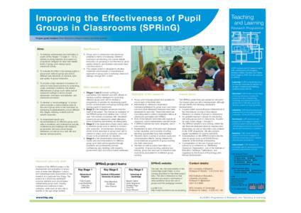 Improving the Effectiveness of Pupil Groups in Classrooms (SPRinG) Teaching and Learning Research Programme