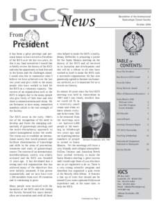 Newsletter of the International Gynecologic Cancer Society October 2006 From