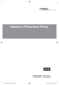 7th Edition  Glossary of Insurance Terms