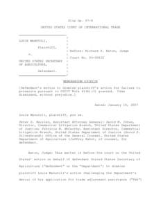 Slip Op[removed]UNITED STATES COURT OF INTERNATIONAL TRADE LOUIE MANUTOLI, Plaintiff, v.