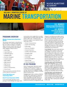 William F. thompson School of  marine transportation B.S. Degrees  Marine Transportation Operations