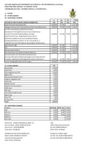 KWAME NKRUMAH UNIVERSITY OF SCIENCE AND TECHNOLOGY, KUMASI FEES FOR THEACADEMIC YEAR UNDERGRADUATES - INTERNATIONAL (CONTINUING) A - TUITION B1 - OTHER CHARGES B2 - ADDITIONAL CHARGES