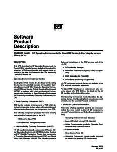 HP-UX / System V / OpenVMS / EVE / HP Integrity Servers / HP RTR / HP Superdome / HP OpenView / Computing / Concurrent computing / Hewlett-Packard