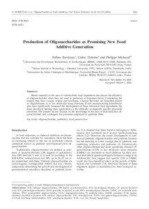 323  H. BARRETEAU et al.: Oligosaccharides as Food Additives, Food Technol. Biotechnol[removed]–[removed])