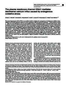 Nervous system / Cell biology / Neurotransmitters / Cell signaling / Excitotoxicity / ICRAC / ORAI1 / Calcium signaling / Glutathione / Biology / Chemistry / STIM2