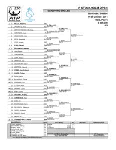 IF STOCKHOLM OPEN QUALIFYING SINGLES Stockholm, Sweden