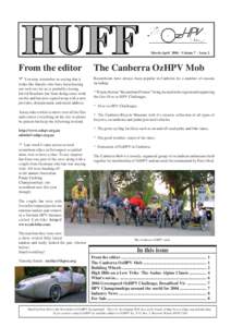 March-April[removed]Volume 7 - Issue 2  From the editor The Canberra OzHPV Mob