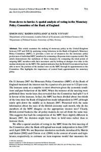 731  European Journal of Political Research 49: 731–758, 2010 doi: [removed]j[removed]01916.x  From doves to hawks: A spatial analysis of voting in the Monetary