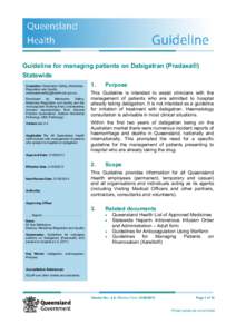 Guideline for managing patients on Dabigatran (Pradaxa®) Statewide