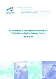 An Evaluation of the Implementation of the Northern Ireland Curriculum in Post-Primary Schools