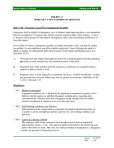 Leave / Private law / Management / Family law / Parental leave / Leave of absence / Sick leave / Family and Medical Leave Act / Pregnancy / Human resource management / Employment compensation / Business law