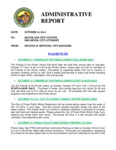 ADMINISTRATIVE REPORT DATE: OCTOBER 10, 2014