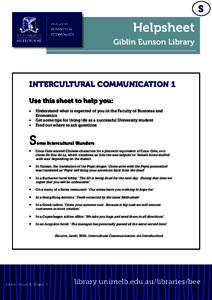 S  Helpsheet Giblin Eunson Library  INTERCULTURAL COMMUNICATION 1