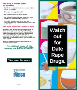 Watch Out For Date Rape Drugs