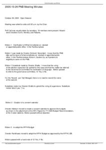 PacificaFoundation.org PNB sitePNB Meeting Minutes October 29, 2005 Open Session