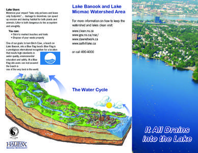 Lake Users Minimize your impact “take only pictures and leave only footprints”… damage to shorelines can speed up erosion and destroy habitat for both plants and animals. Litter is both dangerous to the ecosystem a