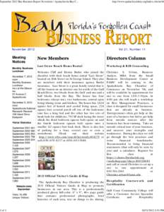 September 2012 Bay Business Report Newsletter | Apalachicola Bay C[removed]of 4 November 2012