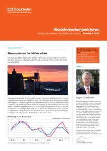 Stockholmskonjunkturen Trender och tendenser i Stockholms stad och län  kvartalEkonomisk tillväxt  Stockholmskonjunkturen kommer