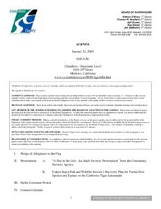 January 25, [removed]Board of Supervisors Agenda