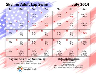 July[removed]Skyline Adult Lap Swim Sun  Mon