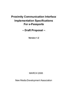 Proximity Communication Interface Implementation Specifications For e-Passports – Draft Proposal – Version 1.2