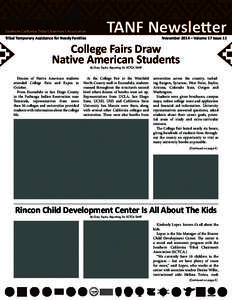 TANF Newsletter  Southern California Tribal Chairmen’s Association Tribal Temporary Assistance for Needy Families  November 2014 – Volume 17 Issue 11