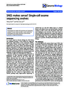 SNES makes sense? Single-cell exome sequencing evolves
