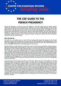 The CER guide to the French presidency