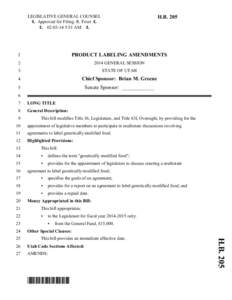 LEGISLATIVE GENERAL COUNSEL 6 Approved for Filing: R. Frost[removed]:51 AM 6 H.B. 205