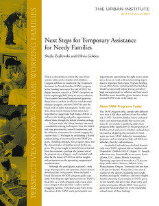 Next Steps for Temporary Assistance for Needy Families