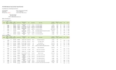 SP[removed]Bathroom Tissue and Paper Towels Price Sheet Prices Effective July 1, 2014 through June 30,2015 OA# [removed]MANDATORY Minimum Order: $250.00