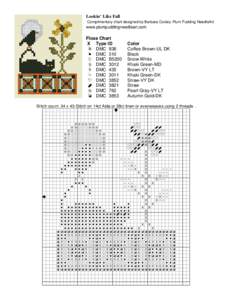 Lookin’ Like Fall Complimentary chart designed by Barbara Cooley-Plum Pudding NeedleArt www.plumpuddingneedleart.com  Floss Chart