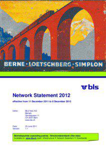 Network Statement 2012 effective from 11 December 2011 to 8 December 2012