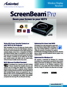 Wireless Display Receiver ScreenBeam Pro Datasheet