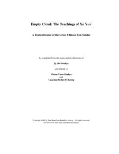 Empty Cloud: The Teachings of Xu Yun