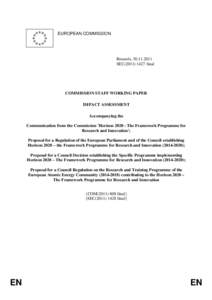 EUROPEAN COMMISSION  Brussels, [removed]SEC[removed]final  COMMISSION STAFF WORKING PAPER