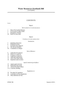 Water Resources (Scotland) Bill [AS PASSED] CONTENTS Section