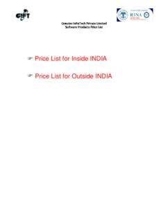 Genuine InFoTech Private Limited Software Products Price List F Price List for Inside INDIA F Price List for Outside INDIA