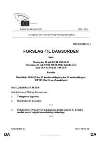 EUROPA-PARLAMENTET[removed]Udvalget om Det Indre Marked og Forbrugerbeskyttelse