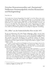 Zwischen Honoratiorenwahlen und „Parteiprinzip“: Heilbronner Kommunalpolitik zwischen Restauration und Reichsgründung1