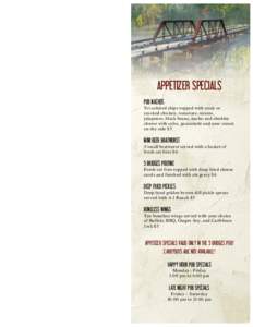 APPETIZER SPECIALS  APPETIZER SPECIALS PUB NACHOS