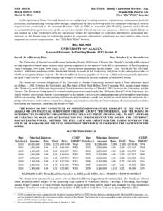 NEW ISSUE	 BOOK ENTRY ONLY	 March 5, 2012 RATINGS: 	Moody’s Investors Service: Aa2 Standard & Poor’s: AA(See “RATINGS” herein)