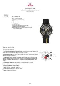 Clocks / Time / Chronograph / Omega Speedmaster / Tachymeter / Double chronograph / Measurement / Watches / Horology